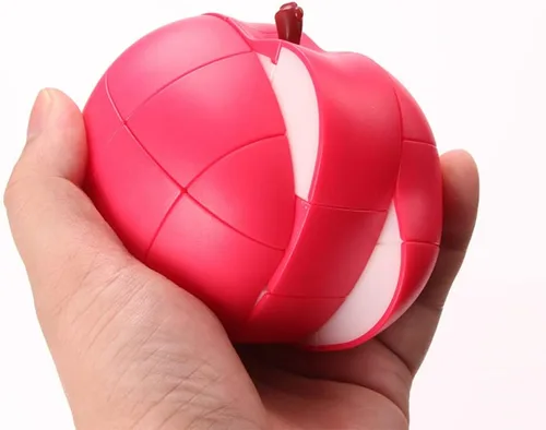 Vista 5 de Cubo de frutas 3D 3×3 Magic Speed Cube Juguetes educativos para niños Puzzle Cube Brain Teaser (manzana)
