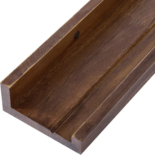 Vista 5 de AZSKY Estantes flotantes de 24 pulgadas, estante de pared de madera rústica, estantes flotantes de nogal oscuro profundo, un juego de 3 estantes