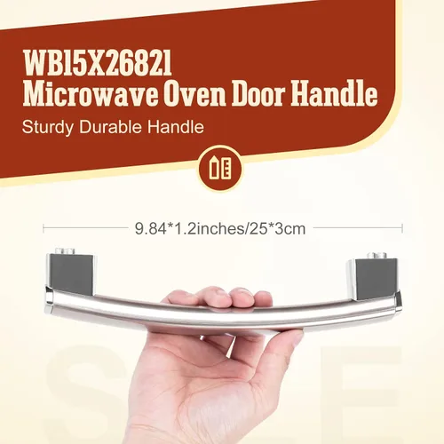 Vista 2 de WB15X26821 Manija de Puerta de Reemplazo Compatible con Horno Microondas GE JVM6175SK2SS JVM7195SK3SS JVM6175SK1SS JVM6175EK2ES JVM7195SK1SS