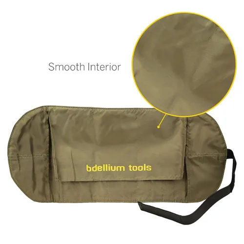 Vista 7 de Bdellium Tools Studio Mineral - Juego de brochas con bolsa enrollable, 10 piezas, diseñado para usar con maquillaje mineral (amarillo, 1 unidad)