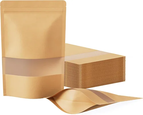 Vista 25 de FireKylin 100 bolsas resellables, bolsas de papel con ventana mate para pequeñas empresas, cremallera y bolsas sellables con calor para embalaje