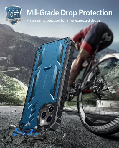 Vista 7 de FNTCASE Funda para iPhone 11 Pro-Max: Fundas protectoras resistentes a prueba de golpes con soporte - Resistente doble capa de grado militar a