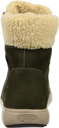 Vista 3 de KEEN Botas Elle de invierno impermeables de media pantorrilla para mujer, CastañoArcilla Roja