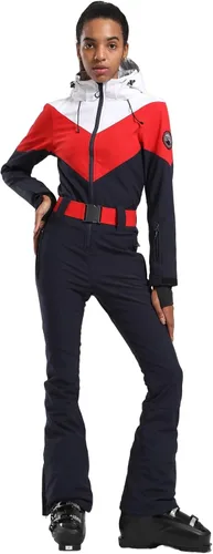 Vista 101 de GSOU SNOW Traje de esquí para mujer, traje de nieve delgado de una pieza, chaqueta de nieve, impermeable, resistente al viento, deportes al aire
