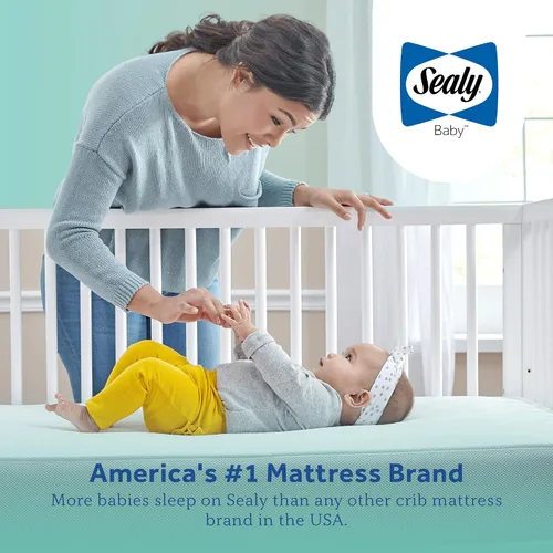 Vista 16 de Sealy Posture Perfect - Colchón impermeable de 2 etapas para cuna y colchón para cama de bebé, espuma viscoelástica híbrida y 150 bobinas de alta