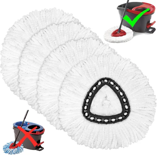 Vista 10 de 1 paquete de cabezales de repuesto para mopa giratoria O-Ceda Easy Wrin, recambios de mopa giratoria de microfibra, repuesto de cabezal de mopa