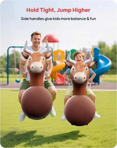 Vista 3 de QPAU - Juguete inflable de tolva hinchable, 1 paquete con bomba de mano Toro