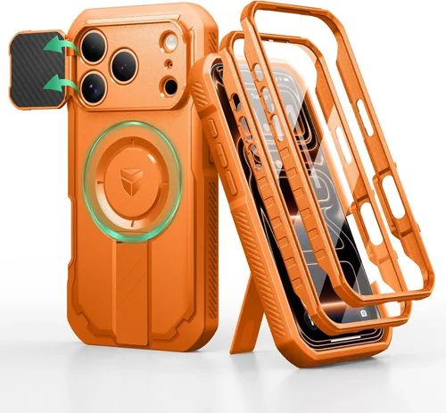 Vista 69 de Dexnor - Funda para iPhone 12 & iPhone 12 Pro con tapa deslizante para cámara, soporte ajustable y protector de pantalla integrado, carcasa