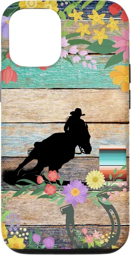 Vista 28 de Cute Serape Spring Flower Rodeo Western Horse Barrel Racing Case for iPhone 17