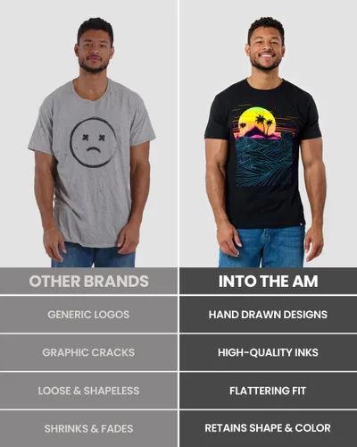 Vista 5 de INTO THE AM - Camisetas gráficas para hombre, frescas, ligeras, entalladas, diseño estampado de naturaleza, talla S a 4XL