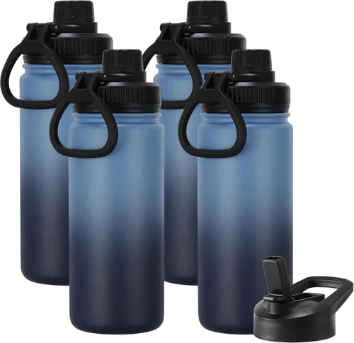 Vista 48 de DOMICARE Botella de agua para niños de 16 onzas para la escuela, de acero inoxidable, con aislamiento al vacío de doble pared, botella de agua