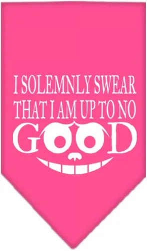 Vista 16 de Bandana serigrafiada para mascotas y perros, con texto "I Solemnly Swear That I Am Up To No Good" Cocoa S