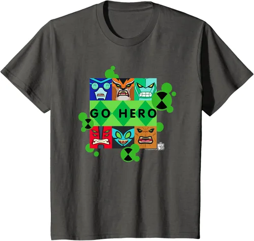Vista 39 de Ben 10 Go Hero - Camiseta, Azul / Patchwork, S