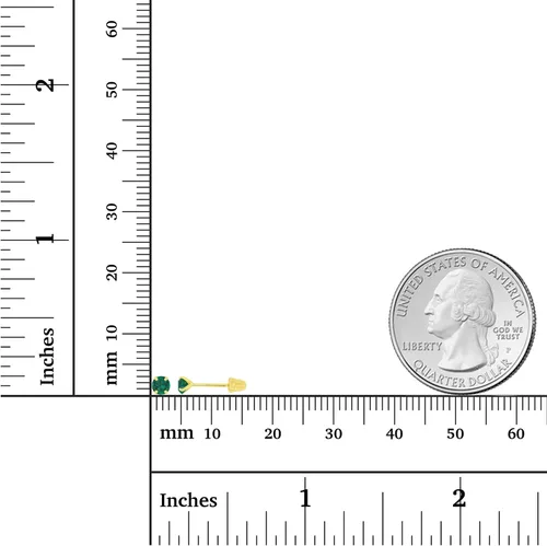 Vista 4 de Aretes de tuerca de oro macizo de 14 quilates, hipoalergénicos, de 0.118 in, con piedra natal redonda
