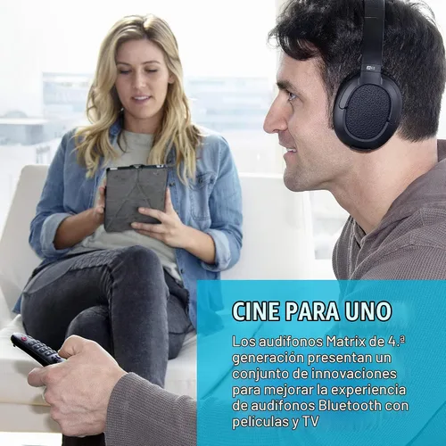 Vista 2 de Mee Audio Matrix Cinema - Auriculares Bluetooth Inalámbricos de Alta Resolución Estéreo con aptX de Baja Latencia para Mejor Sincronización