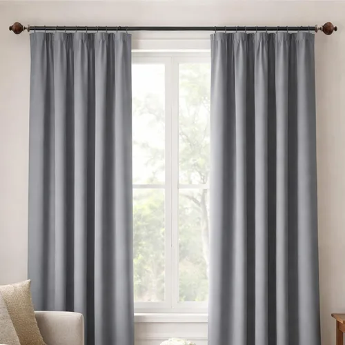 Vista 8 de Deco Window - Cortineros ajustables marrones para ventanas de 44 a 120 pulgadas, barras de cortina decorativas de alta resistencia de 1 pulgada
