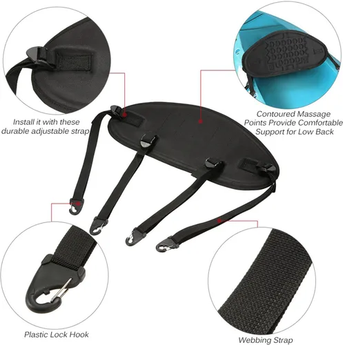 Vista 5 de Respaldo para kayak, acolchado y cómodo, impermeable, soporte para respaldo de canoa, comodidad mejorada con correa para un apoyo óptimo