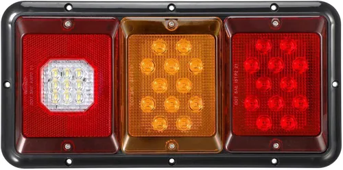 Vista 2 de Partsam 2x luces LED triples traseras 45 LEDs, rectangulares, montaje vertical u horizontal, luces LED para remolque, camión, cámper, RV, luz