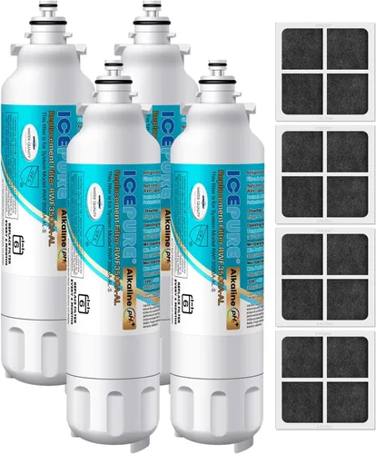 Vista 13 de ICEPURE Filtro de agua alcalino para refrigerador ADQ73613401 y reemplazo del filtro de aire para LG LT800P, LT800PC, ADQ75795104, ADQ736134