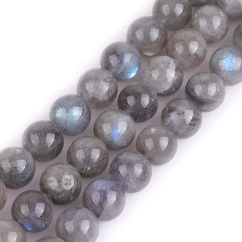 Vista 144 de GEM-Inside - 95 cuentas AA color morado oscuro de amatista de 15 pulgadas por hebra con agujero, piedras preciosas naturales y cuentas de cristal