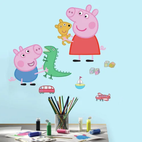Vista 5 de Calcomanías de pared RoomMates RMK3183SCS Peppa la Cerdita (despegar y pegar)