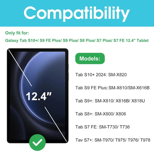Vista 2 de ProCase 1 protector de pantalla para Galaxy Tab S10 Plus 2024/Tab S9 FE Plus/S9 Plus/S8 Plus/S7 FE/S7 Plus 12.4 pulgadas 2023, protector de película