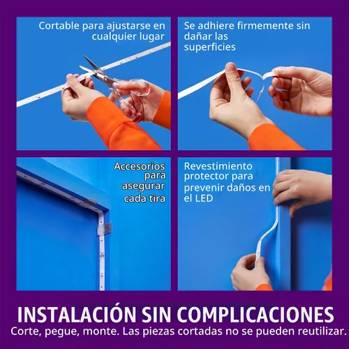 Vista 6 de Tira de luz inteligente WiZ Connected, Automatización de puesta de sol/amanecer, Modos preestablecidos, Control con voz o aplicación, Iluminación