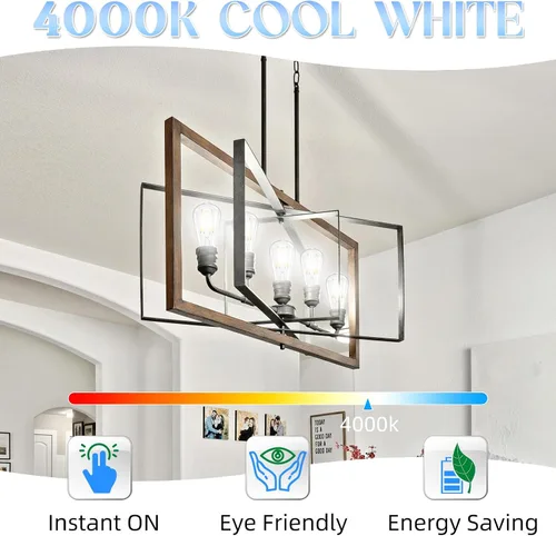 Vista 3 de GvvooHome Bombillas LED Edison, bombilla E26 equivalente a 60 vatios, no regulable, blanco frío 4000 K, bombillas vintage ST58, 90+ CRI, 6 W 600 LM