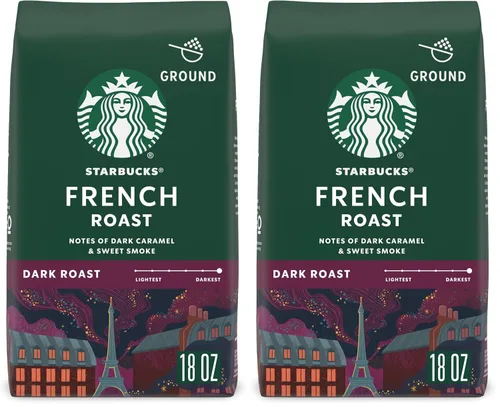 Vista 51 de Starbucks Café de tierra asado oscuro asado francés, bolsa de 28 onzas Café molido 100% arábigo; tostado francés tostado oscuro; 1 bolsa, 28 onzas