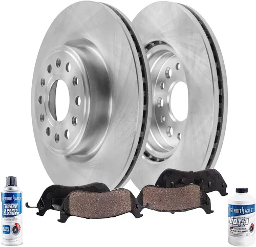 Vista 10 de Detroit Axle - Kit de freno delantero para Volkswagen Jetta 2010-2018, rotores de freno de disco, pastillas de freno de cerámica, bujes de cojinete