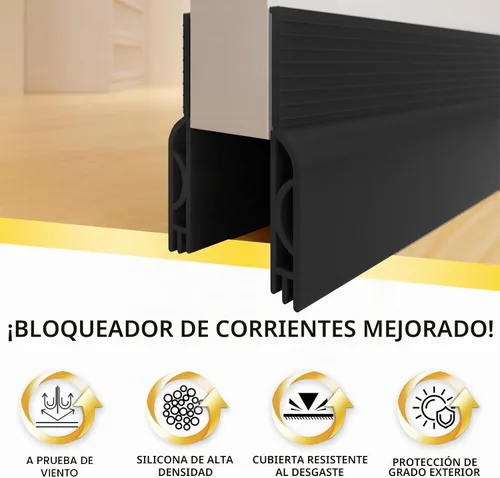 Vista 2 de Tope de corrientes de aire, barrido de puerta para parte inferior de la puerta, burlete de puerta, bloqueador de corrientes de aire, aislamiento