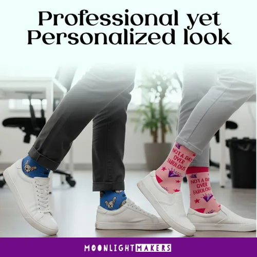 Vista 4 de Moonlight Makers Funny Colored Socks, Novelty Socks, Stocking Stuffer, Unisex Socks