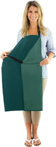 Vista 9 de Ravill Delantal impermeable para hombres y mujeres, delantales de trabajo multiusos de 35 pulgadas para lavavajillas, aseo de perros, limpieza Negro
