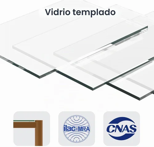 Vista 7 de Furnify Mesa de centro de cristal, mesa central rectangular para sala de estar con patas doradas, mesas decorativas modernas de mediados de siglo