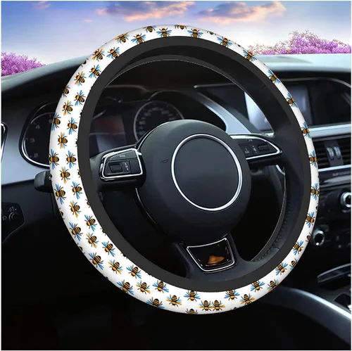 Vista 17 de Swono Fundas de volante de neopreno antideslizantes con diseño de fantasmas lindos y divertidos fantasmas bailarines de Halloween, agarre cómodo