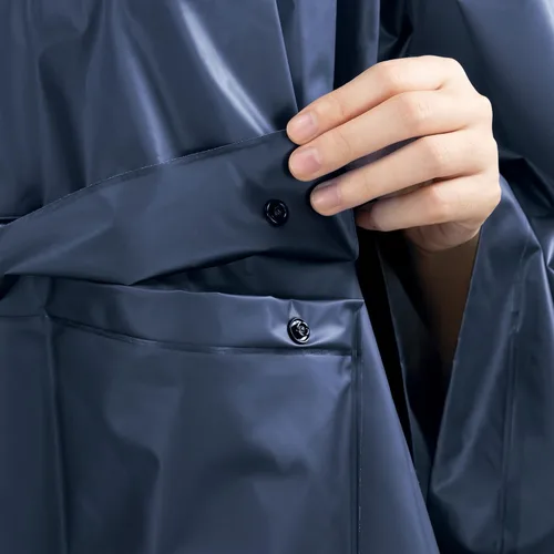 Vista 5 de Navaris Poncho de lluvia para adultos, reutilizable, portátil, impermeable, con capucha, tamaño unisex para hombres o mujeres, talla única