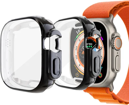 Vista 18 de Yrzper Funda protectora de pantalla compatible con Apple Watch Ultra de 1.732 pulgadas / Ultra 2 de 1.732 pulgadas, cubierta de TPU suave chapada