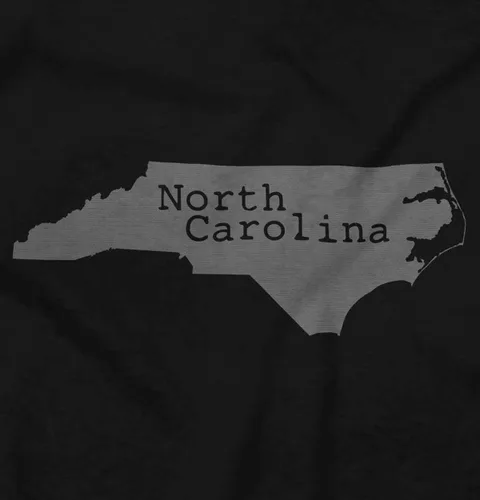 Vista 2 de North Carolina State Map Shape Souvenir NC Camiseta de manga larga para hombres y mujeres