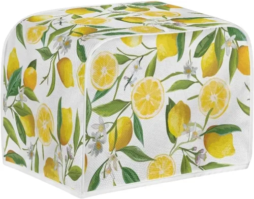 Vista 2 de Cubierta para tostadora de limón floral para horno tostador de pan de 2 rebanadas, protector de electrodomésticos pequeños a prueba de polvo