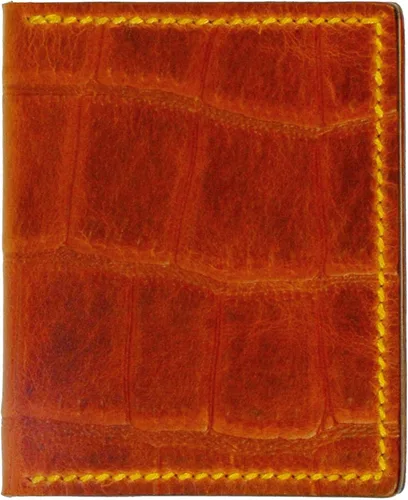 Vista 5 de Cartera pequeña de piel de vaca de cocodrilo hecha a mano