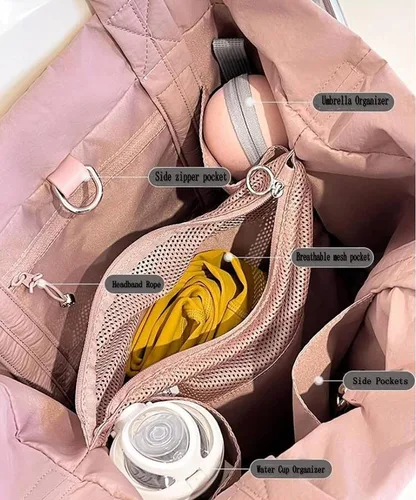 Vista 4 de GVOULL Bolso Hobo de 19L 2.0 con 2 correas impermeable para mujer, bolsa de gimnasio, bolsas cruzadas múltiples