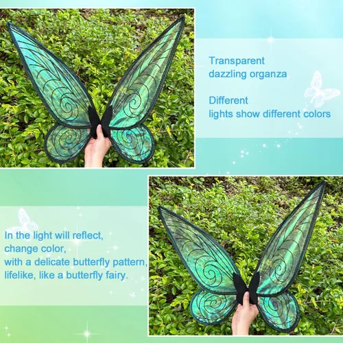 Vista 7 de quescu Fairy Wings for Adults,Butterfly Wings for Girls,Angel Wings,Fairy Costume for Women Halloween Dress Up Party Favor