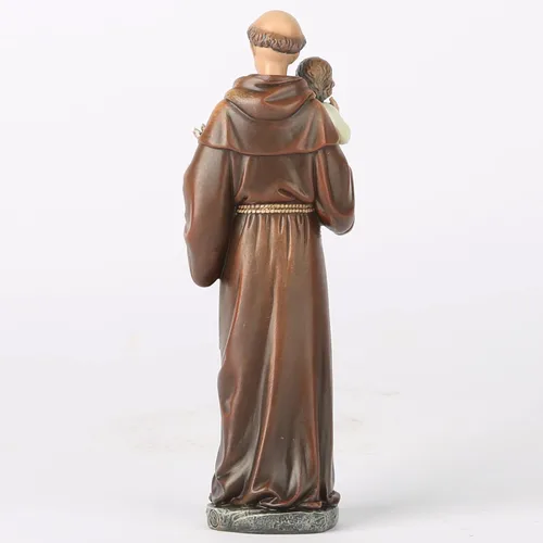 Vista 6 de Estatua católica de San Antonio de BC, figura bendita, regalo religioso para papá, decoración inspiradora para el hogar, 6 pulgadas de alto, Realista