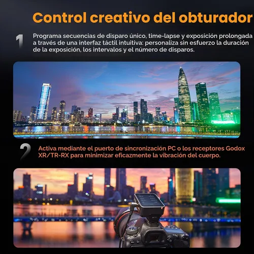 Vista 7 de GODOX X3 PRO X3PRO-S TTL - Disparador de flash de cámara inalámbrica, transmisor de flash de pantalla táctil inalámbrico de 2.4G, batería de litio