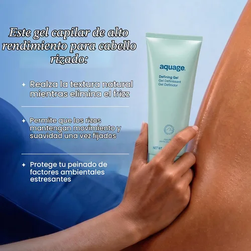 Vista 3 de Aquage Defining Curl Gel y potenciador de cabello rizado, 6 oz Control del encrespamiento, rebote, brillo y resistencia a la humedad para hebras