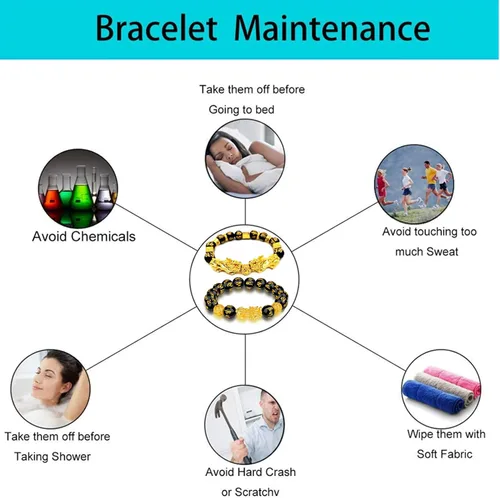 Vista 7 de Homelavie 2 pulseras de riqueza de obsidiana negra Feng Shui de 0.472in con cuentas de mantra Pi Xiu para mujeres y hombres que atraen riqueza
