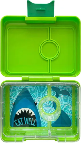 Vista 7 de Yumbox Leakproof Snack Box - Ami Purple (Swan Tray) BPA-Free, 3-Compartment Snack Container, Lightweight, Compact, Easy-open Latch