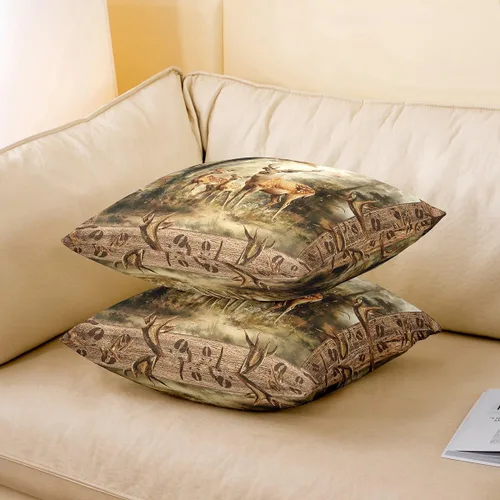 Vista 92 de Guitar Print Double Sides Print Pillow Covers 16"x16",Music Themed Bass Instruments Pillowcase Soft Square Cushion Cases,Rustic Music Score Note