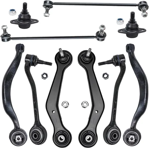 Vista 110 de Detroit Axle - Kit de suspensión delantera de 10 piezas para Jeep 2002-2004