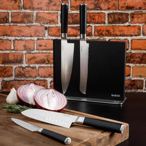 Vista 2 de Babish Soporte magnético para cuchillos de doble cara (11 x 8.5 x 4 pulgadas) con base antideslizante